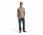 Tom Tailor Long-sleeved Piqué Beige Polo with Logo Print - Image 