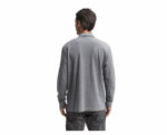 Tom Tailor Long-sleeved Piqué Grey Polo with Logo Print - Image 