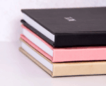 Any Name Vegan Leather Lined Notebook in Pink - Image 