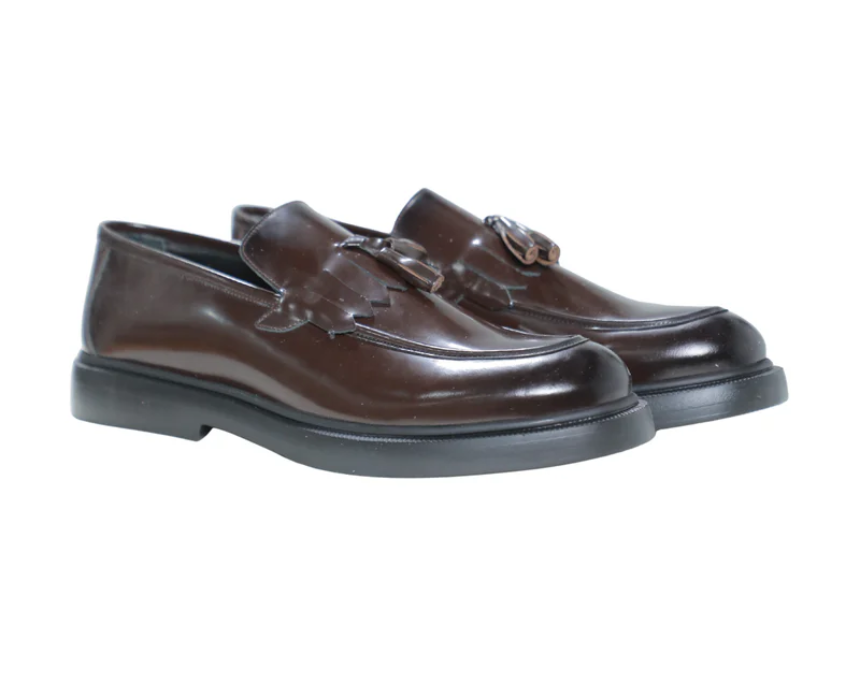 2 Slip On Classy Dark Brown Leather Shoes - Image 1