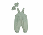 Woven Dungarees and Headband in Green - Image 