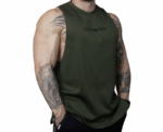 Oversized Fit Tank Top in Army Green - Image 