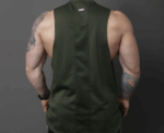 Oversized Fit Tank Top in Army Green - Image 