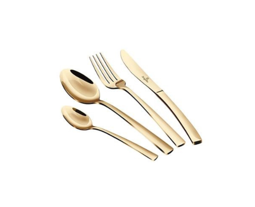 24 Piece Cutlery Set in Yellow Gold 24 Piece Cutlery Set in Yellow Gold - Image 1