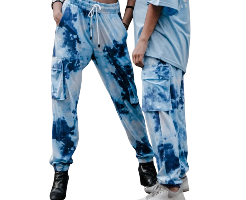 27 Tie Dye Sweatpants in Light Blue - Image 1