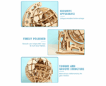 Rotatable Globe 3D Mechanical Wooden Puzzle - Image 