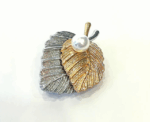 Silver Gold Cascade Leaf Brooch - Image 