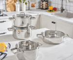 Karaca Valora 8-Piece Stainless Steel Cookware - Image 