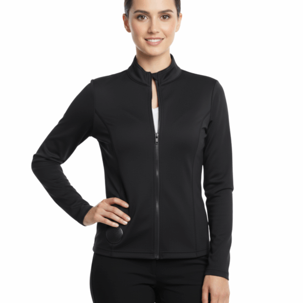 Slim Black Zippered Sport Jacket