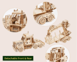 The Truck Crane 3D Mechanical Wooden Puzzle Large - Image 