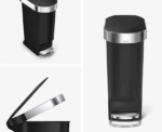 SimpleHuman CW1390 40L Slim Plastic Pedal Bin Black - Image 