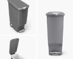 SimpleHuman CW1363 Slim Pedal Bin Plastic 40L Grey - Image 