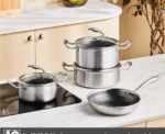 Karaca 5-Ply PowerSteel 7-Piece Cookware - Image 