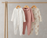 Watercolour Floral Sleepsuits Pack of 3 - Image 