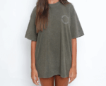 Acid Washed Unisex Tee in Olive Green - Image 