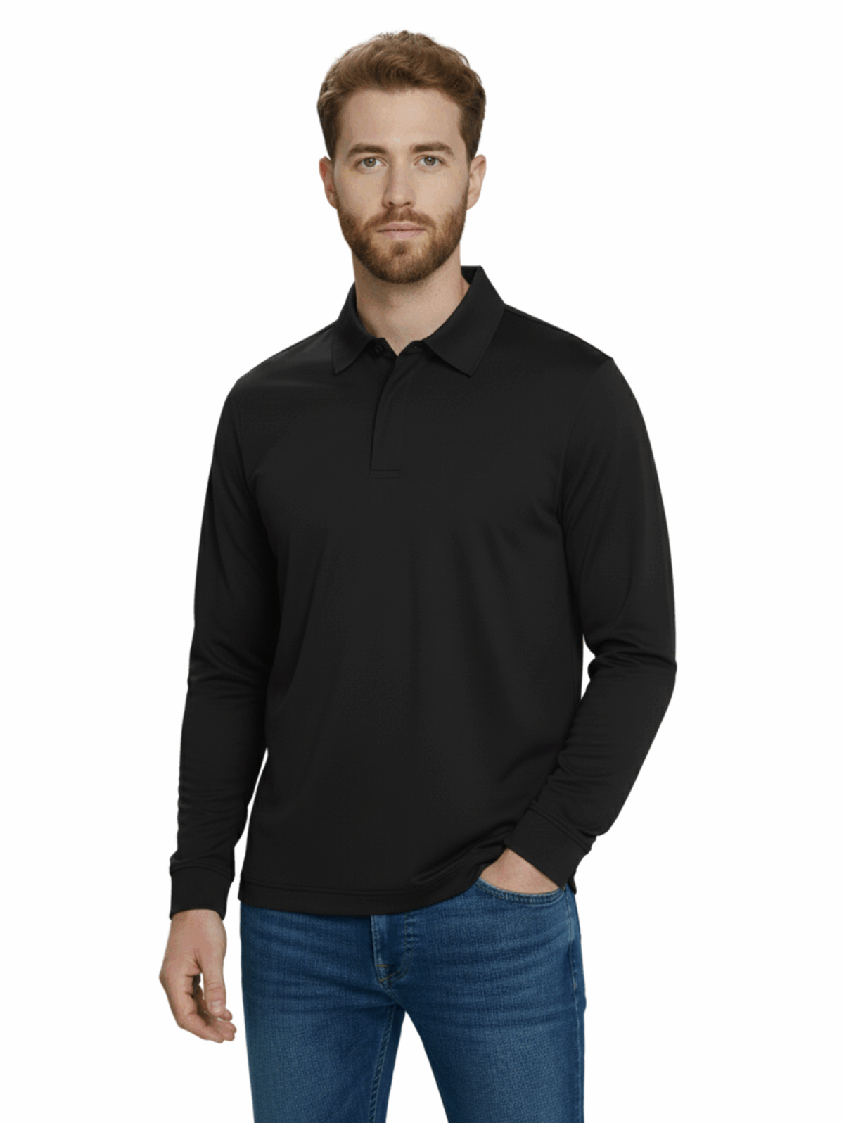 6_1834213e-a731-488c-809f-23b4e9168bb9 Black Long Sleeve Basic Polo
