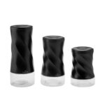 Karaca Tottori Black Vacuum Glass Storage Container Set - 3-Piece (S-M-L) - Stainless Steel & Glass