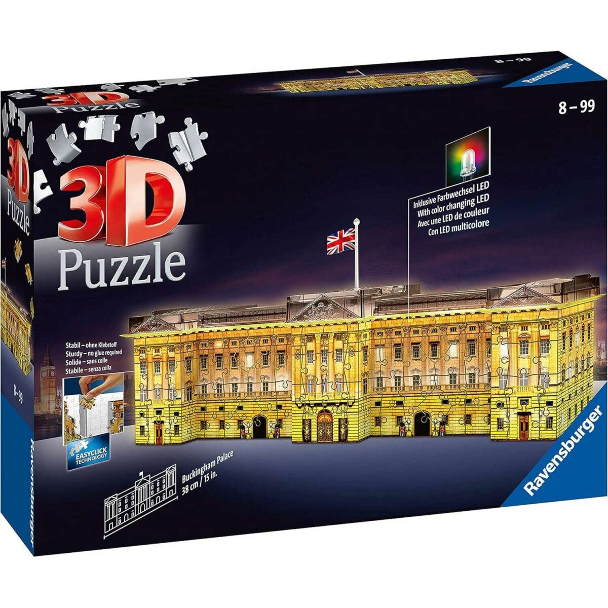 216 Pieces 3D Puzzle, Buckingham Palace Glows in the Dark