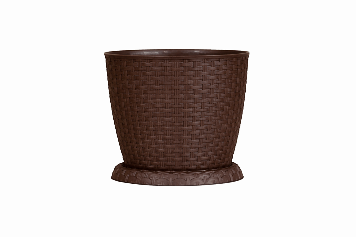 Rosa Rattan Pot Brown - Image 1