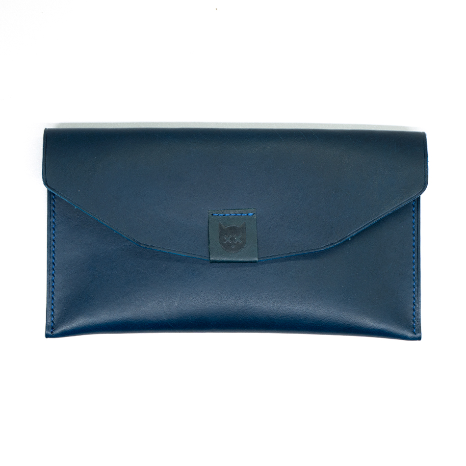 Env-C_Blue The Envelope – Hand-Stitched Leather Wallet - Image 1