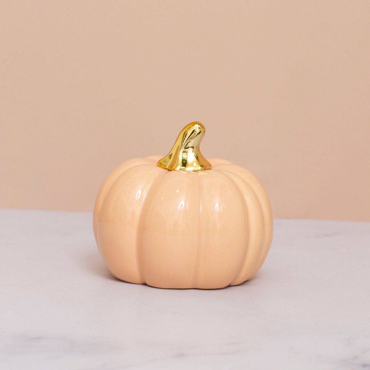 MG_9036 Petite Peach Pumpkin Ceramic Decor