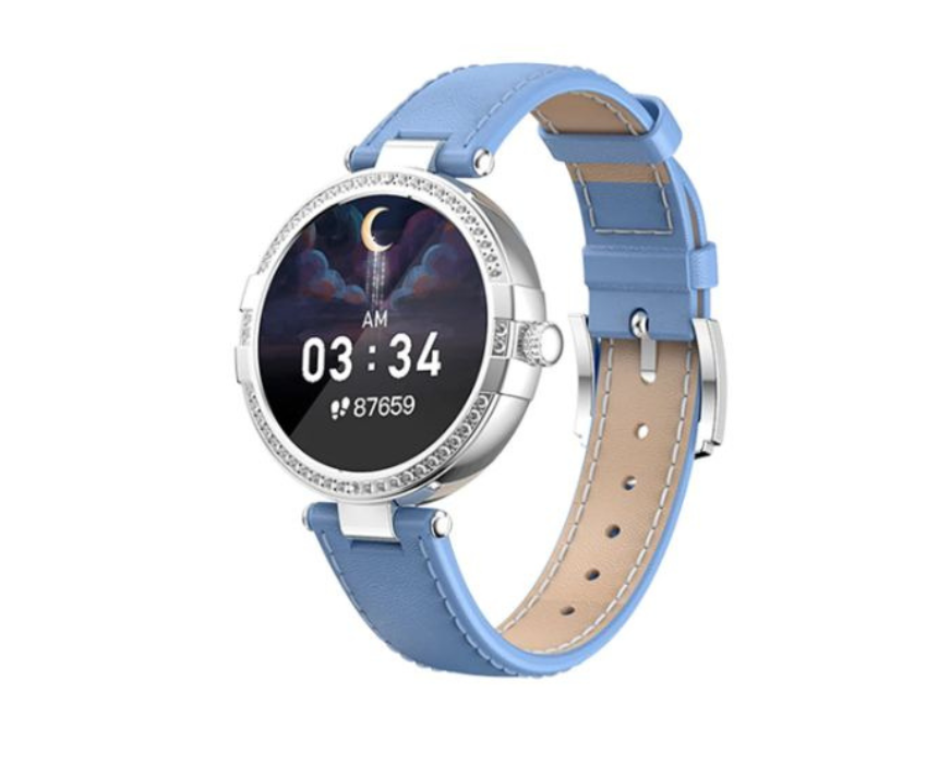 Untitled design Smart Watch Lady'S Fitness Silver Plus Blue M9015 Sr Bl - Image 1