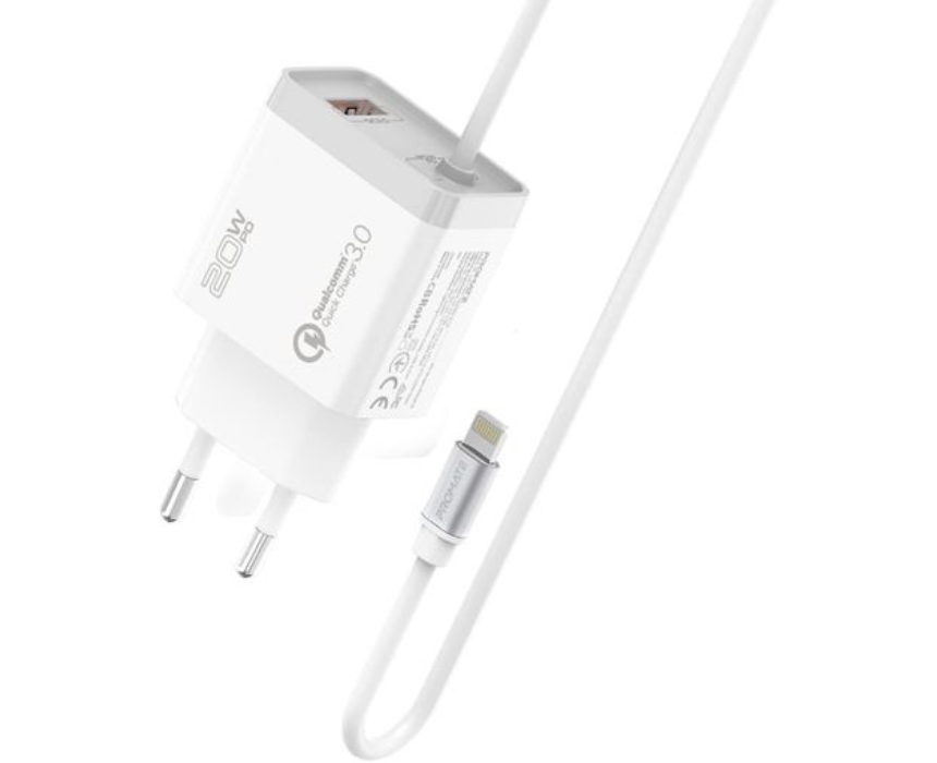 Untitled design Wall Charging Adapter With Lightning Cable charge Pdqc3 Eu Wt - Image 1