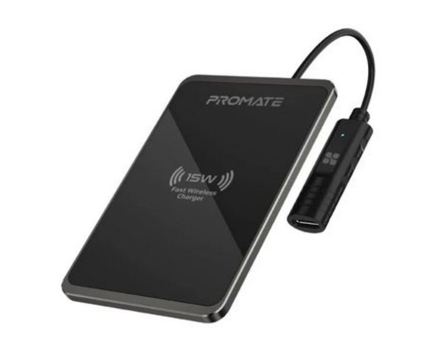 Untitled design Slim Wireless Metallic Charger 15W Black Auracard 15W - Image 1