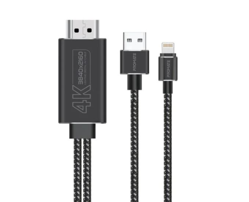 Untitled design Cable Lightning To Hdmi 4K Cable Black Medialink Lt - Image 1