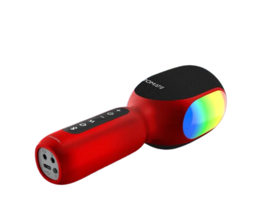 Untitled design 5 In 1 Wireless Bt Portable Karaoke Microphone With Dynamic Rgb Lights Vocalmic Red - Image 1