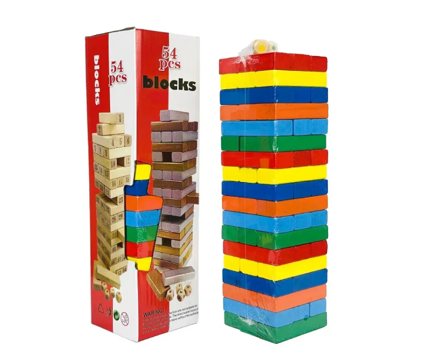 Untitled design Tower Game Multicolor Wooden Blocks Stacking - Image 1