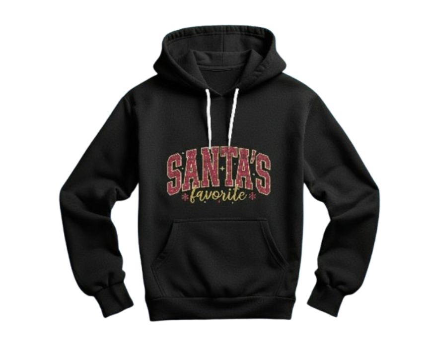 Untitled design (13) Unisex Hoodie Santas Favorite - Image 1