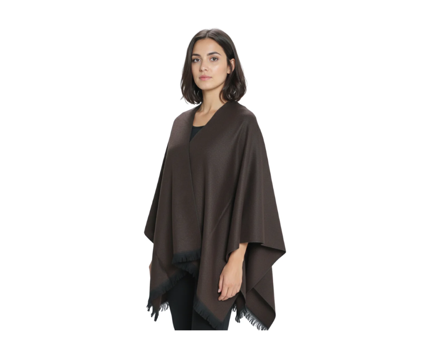 Untitled design (2) Warm Stylish Designed Knitwear Pancho - Image 1