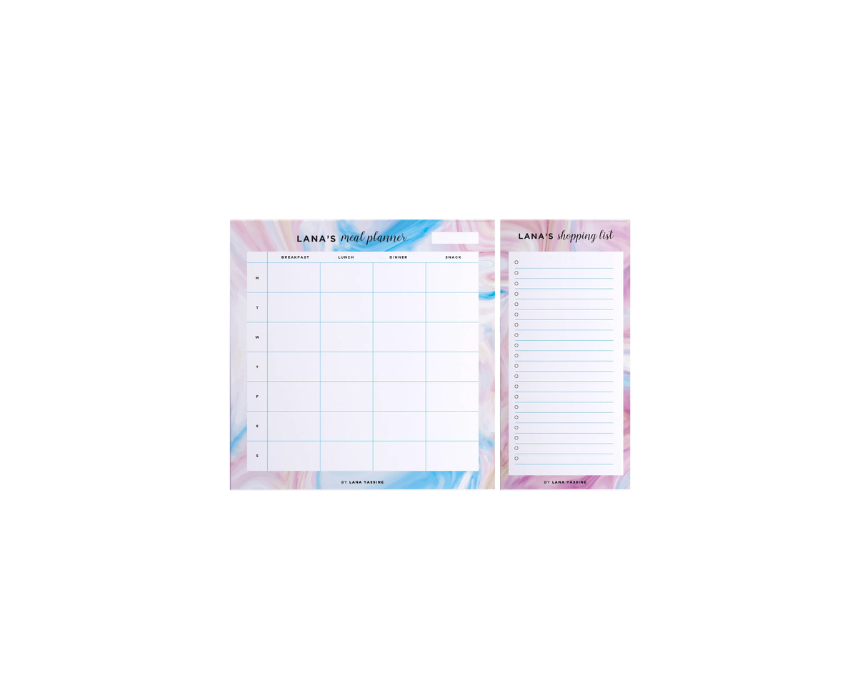 Untitled design (20) Blue and Purple Marble Meal Desk Planner - Image 1