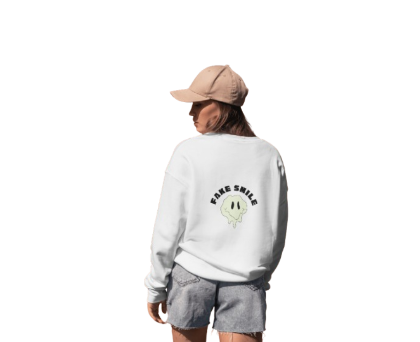 Untitled design (20) Unisex Sweatshirt Fake Smile - Image 1