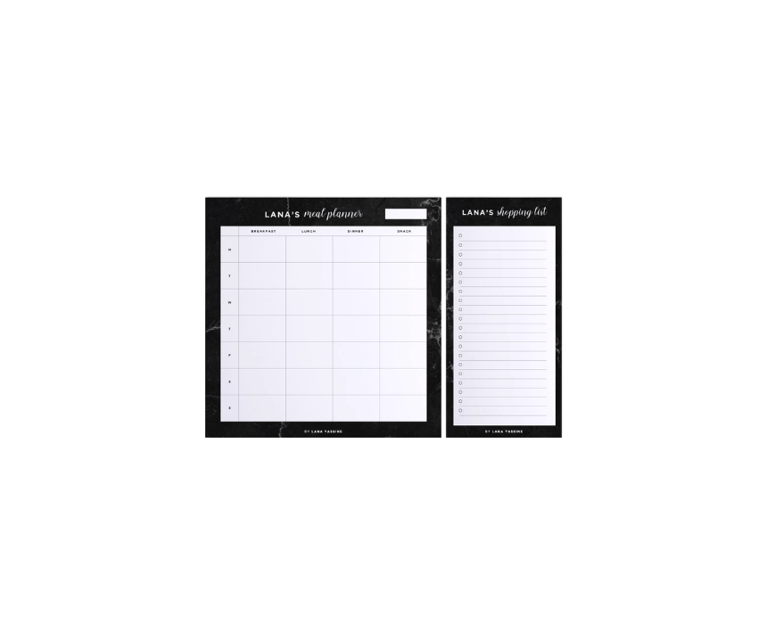 Untitled design (21) Black Marble Meal Desk Planner - Image 1