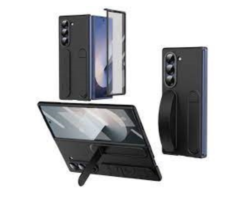 Untitled design (24) Stand Phone Case for Samsung Galaxy Z Fold 6 in Black - Image 1