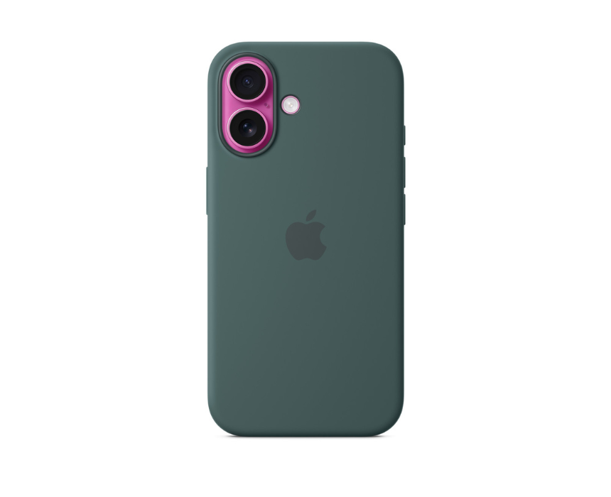Untitled design (6) iPhone 16 Silicone Case MagSafe in Lake Green - Image 1