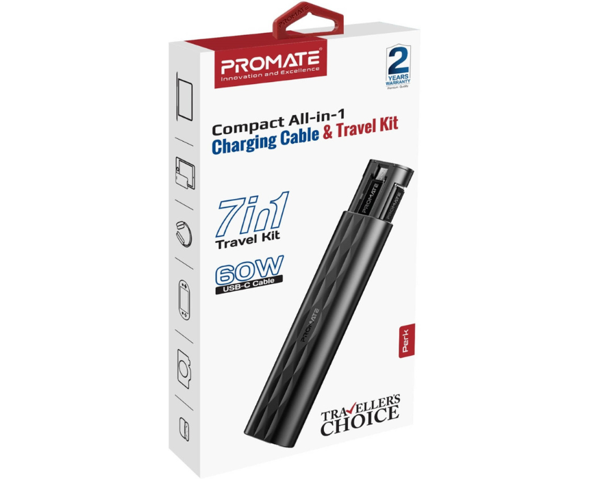 Untitled design Compact All In 1 Charging Cable And Travel Kit Black Perk - Image 1