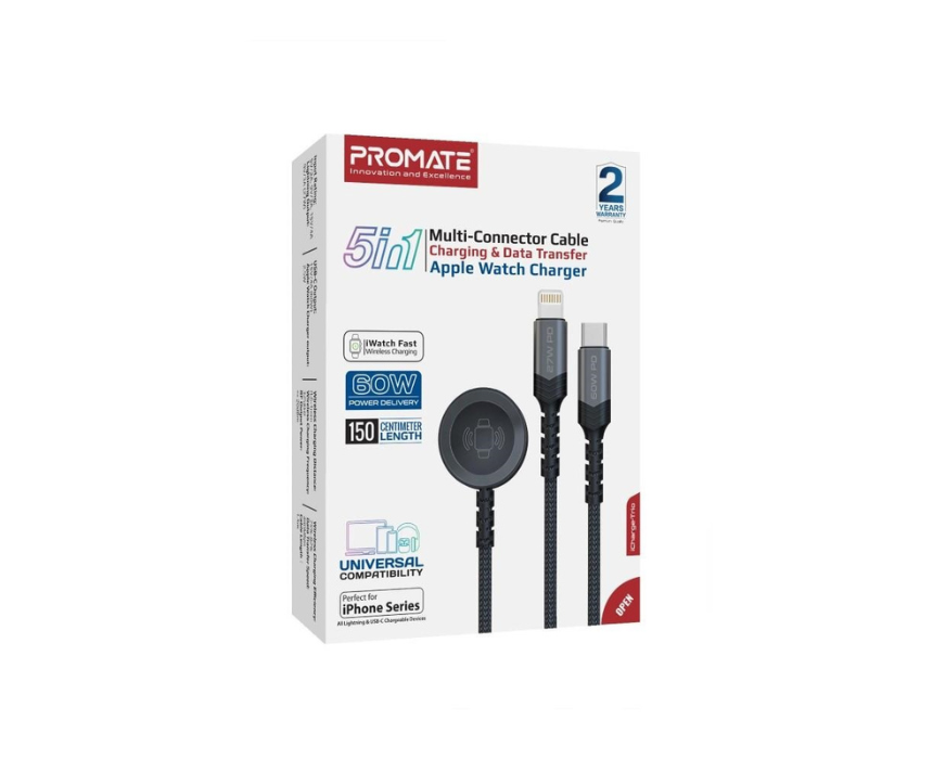 Untitled design Charging And Data Transfer 5In1 Multi Connector Cable Black IchargeTrio - Image 1