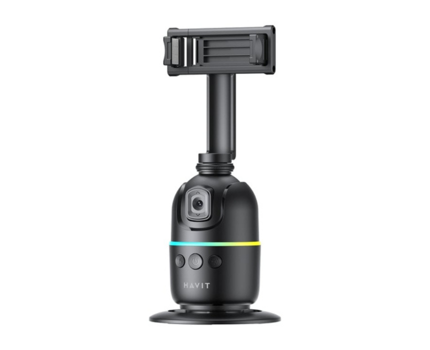 Untitled design Ai Phone Holder With 360° Face Tracking No App Needed 2 4H Battery Tripod Compatible St7609 - Image 1