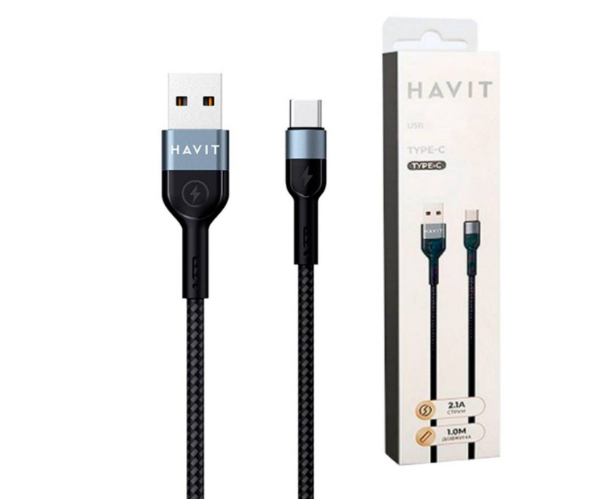 Untitled design Braided Charging Cable Usb To Type C Blue Black 1.0M Cb623C Bu Bk - Image 1