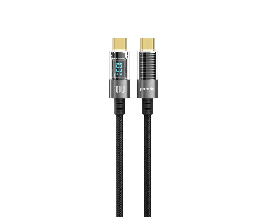 Untitled design Cable Type C To Type C 1.2M Black 100W With Pd Display Pd 100Ccd Bk - Image 1