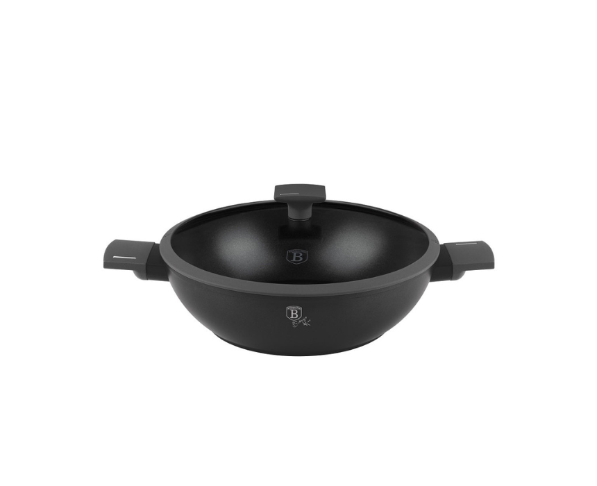 Wok with Lid in Anthracite 30cm Wok with Lid in Anthracite 30cm - Image 1