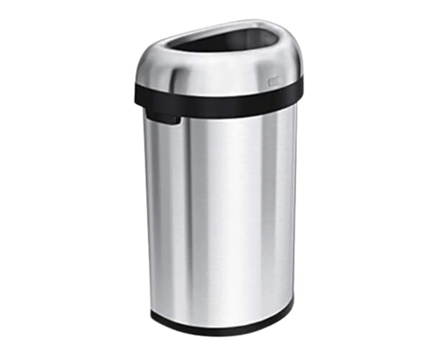 1 Gallon Semi-Round Open Top Trash Can Brushe - Image 1