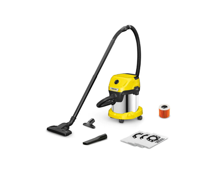 1 Karcher WD 3 S Wet and Dry Vacuum 17L Stainless Steel Tank - Image 1