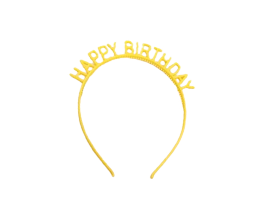 1 Happy Birthday headband in Yellow - Image 1