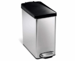 SimpleHuman CW1180CB 10L Slim Profile Pedal Bin Brushed Steel - Image 