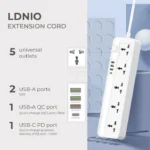 Extension Cord (5 outlets, 3 USB-A, 1 USB-C) - Image 