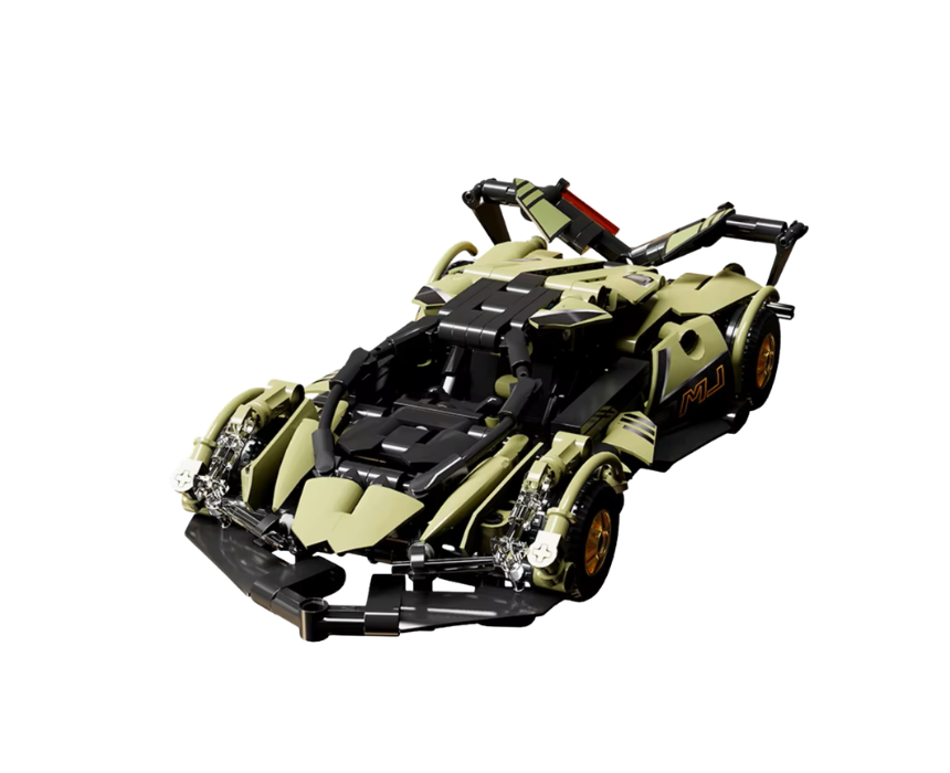 1 Olive Bricks Racing Car - Image 1